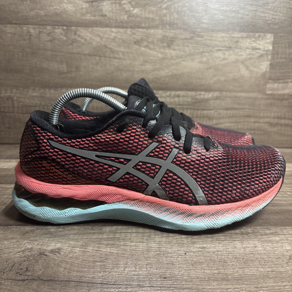 Asics Gel-Nimbus 23 Pink Black Womens US Size 7.5 EUR 39 1012B151 Running Shoes